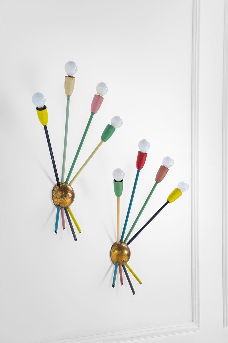 Due lampade da parete a quattro luci