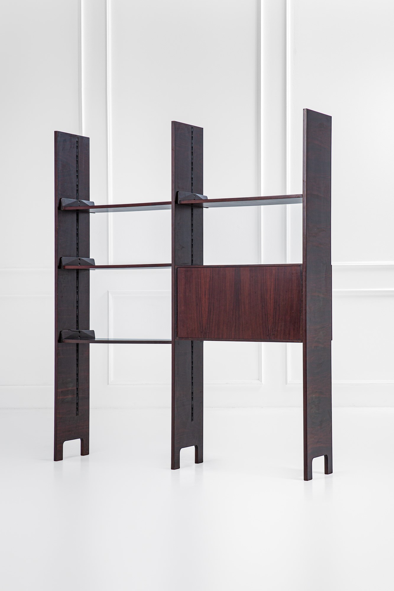 Libreria componibile a due campate da centro