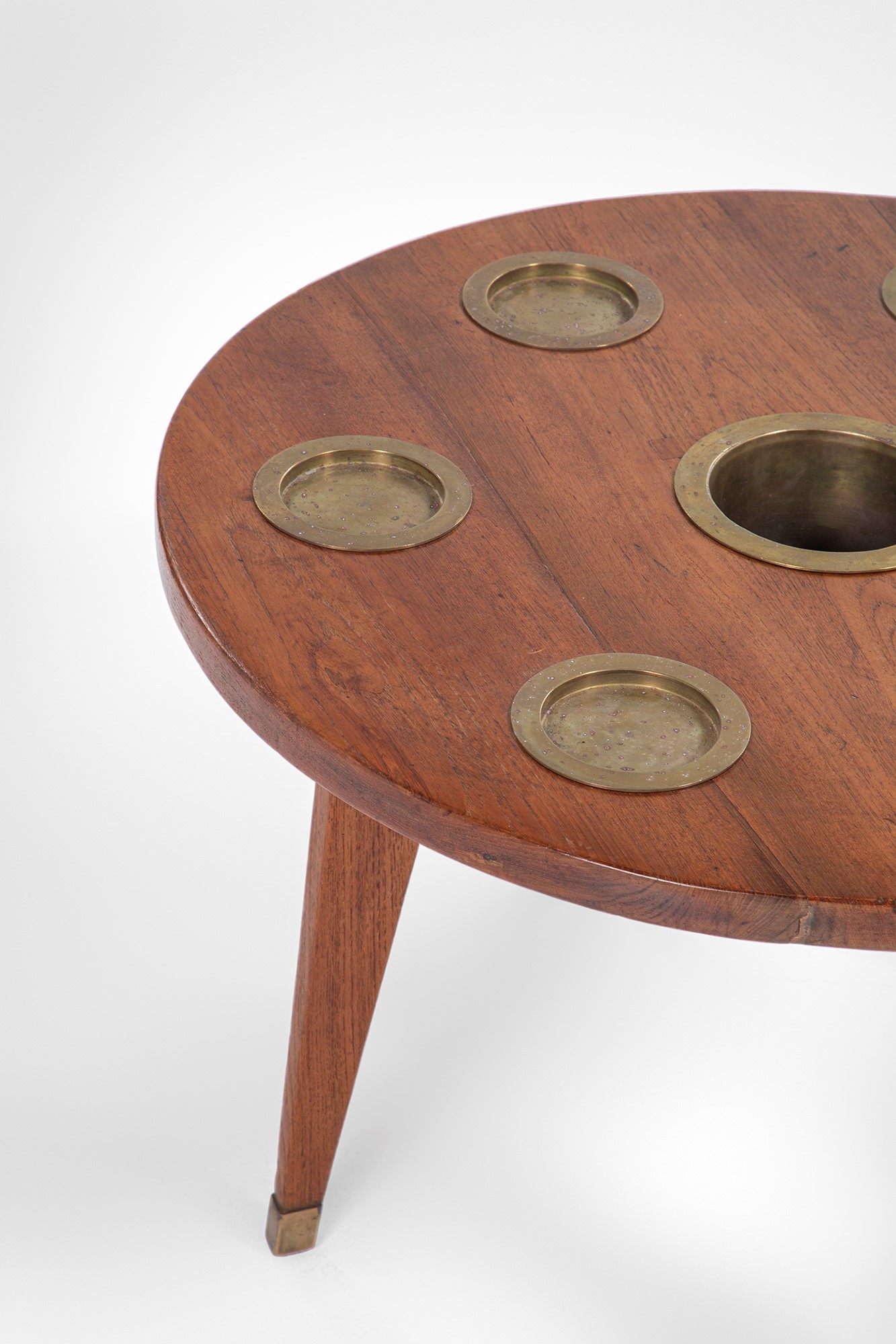 Tavolino da nave con portabottiglie e portabicchieri