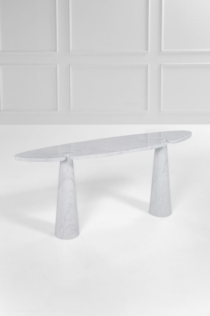Angelo Mangiarotti - Console della serie Eros, marmo bianco, 1970 ca.