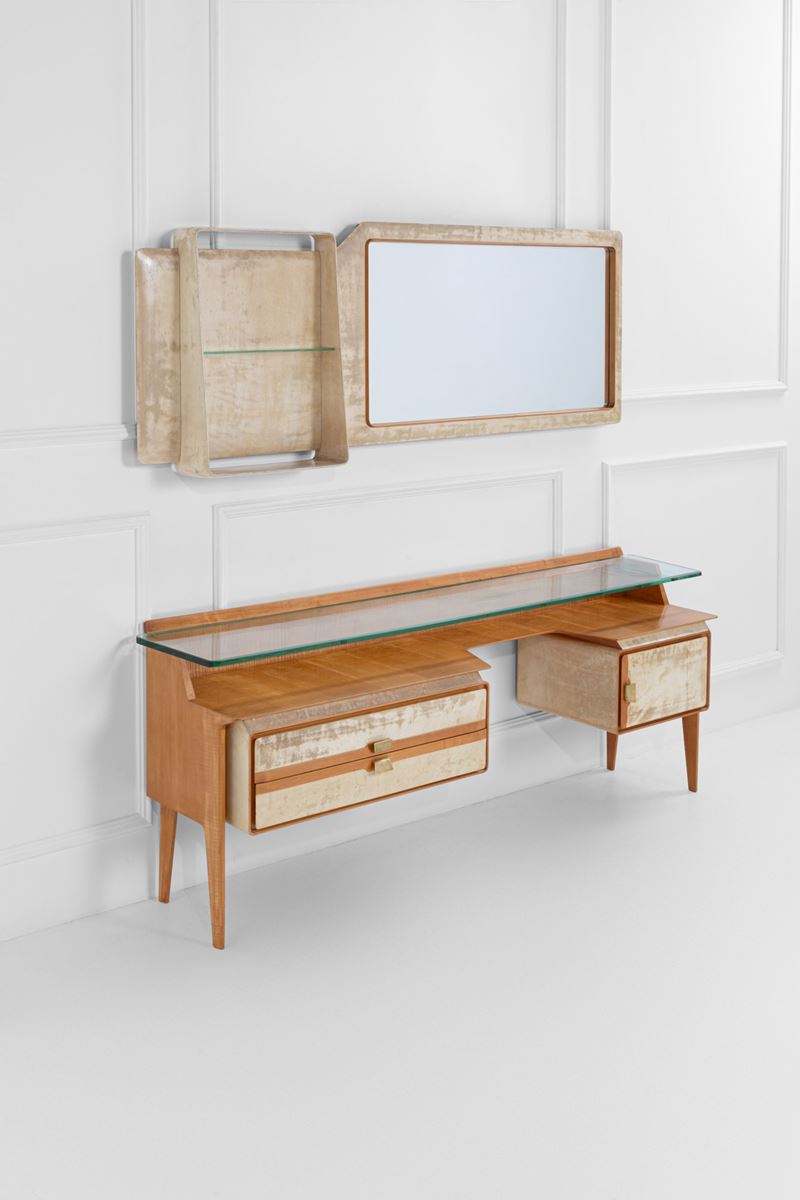 Mobile da camera con specchiera da parete