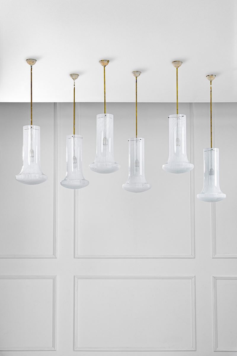 Sei lampade a sospensione della serie Boletus