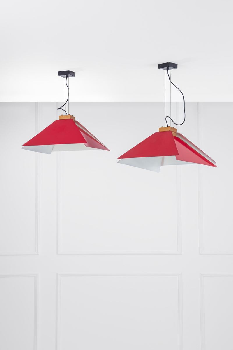 Due lampade a sospensione mod. Kazuko