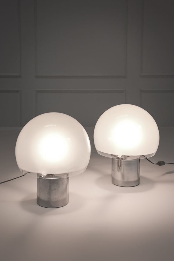 Luigi Caccia Dominioni - Due lampade da tavolo mod. LTA6 Porcino