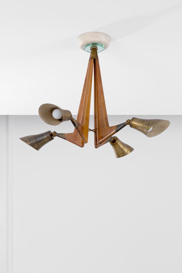 Lampadario a quattro luci orientabili