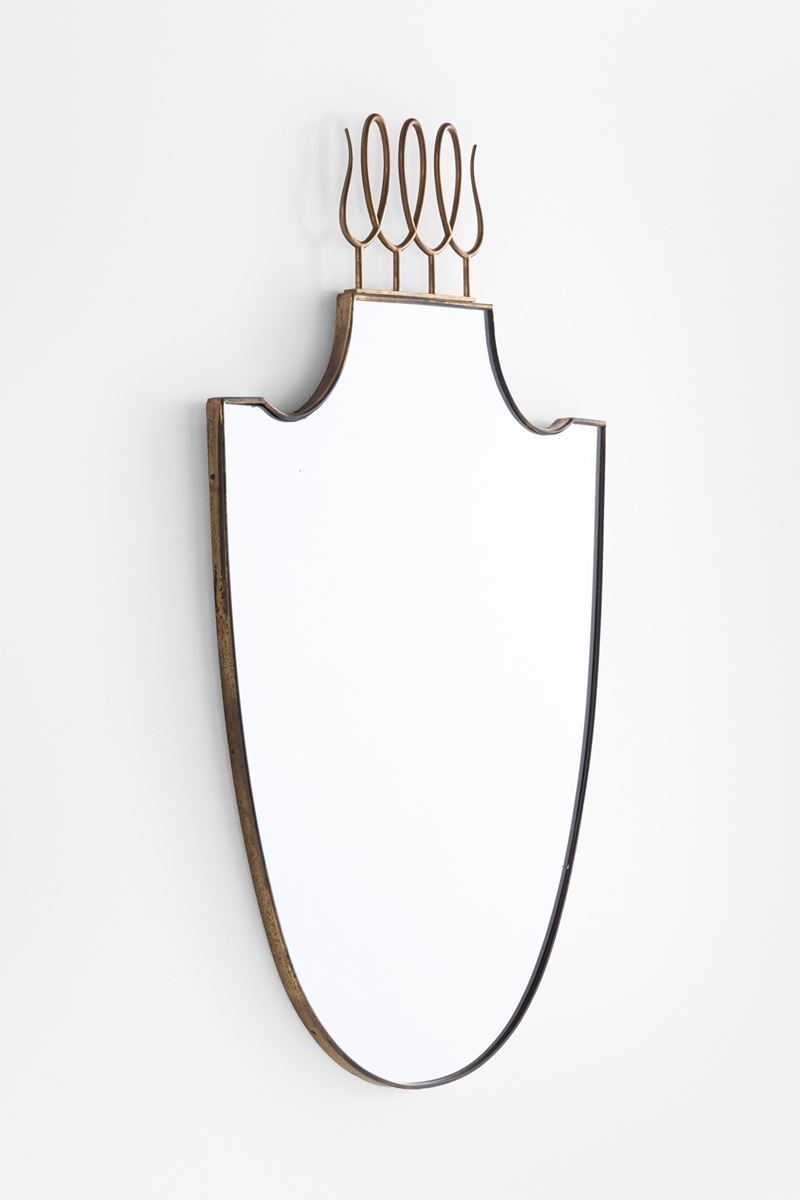 Gio Ponti, Emilio Lancia (attr.) - Gio Ponti e Emilio Lancia (attr.), Specchio da parete in otton...