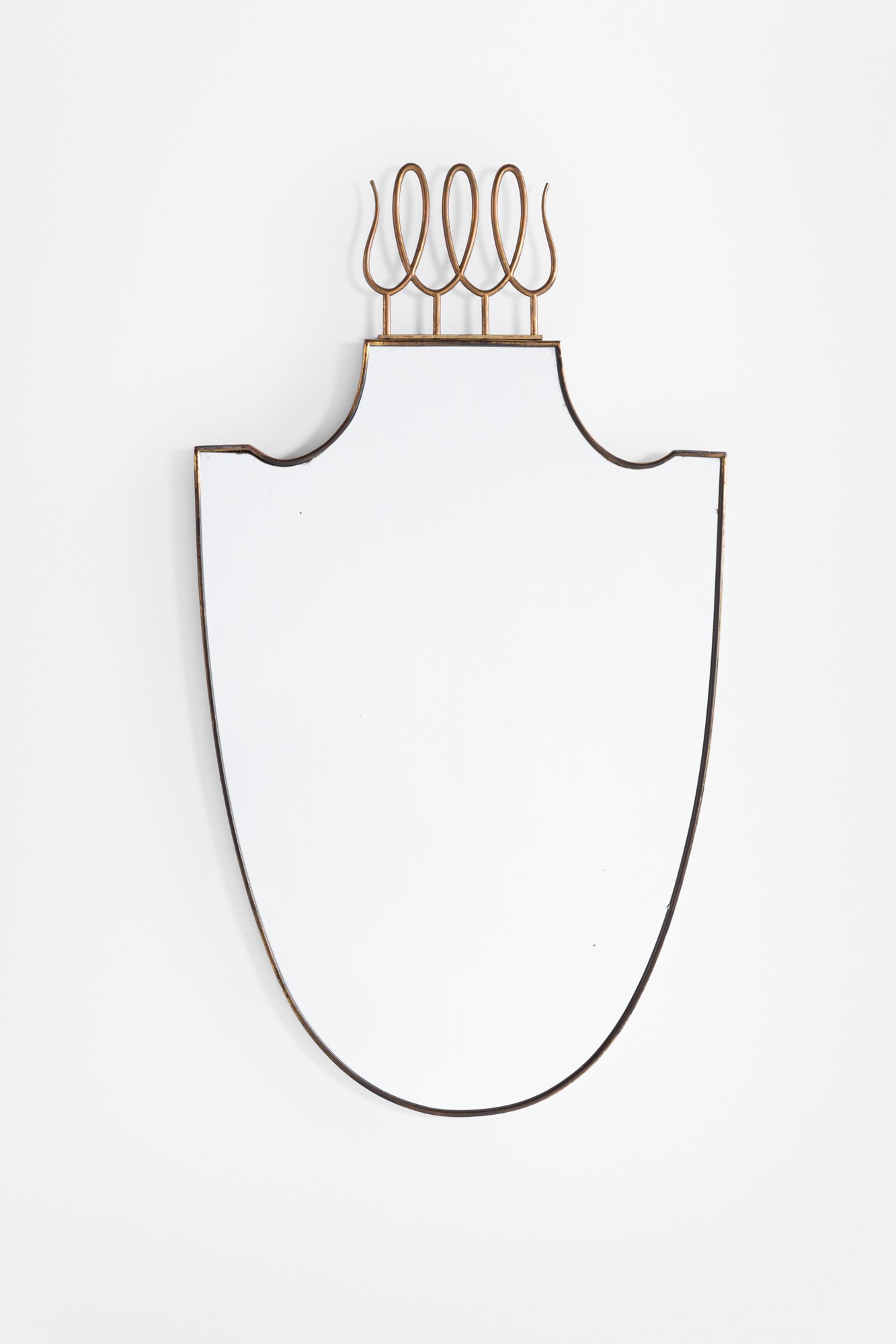 Gio Ponti, Emilio Lancia (attr.) - Gio Ponti e Emilio Lancia (attr.), Specchio da parete in otton...