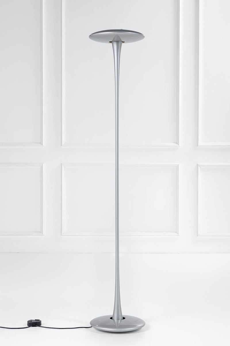 Marc Newson - Lampada da terra modello Helice, alluminio verniciato argento