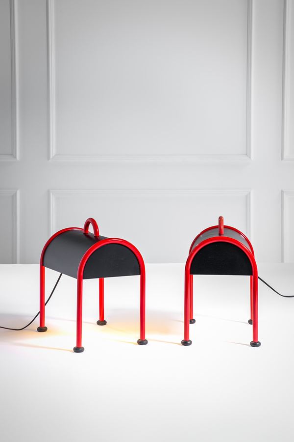 Ettore Sottsass - Due lampade mod. Valigia