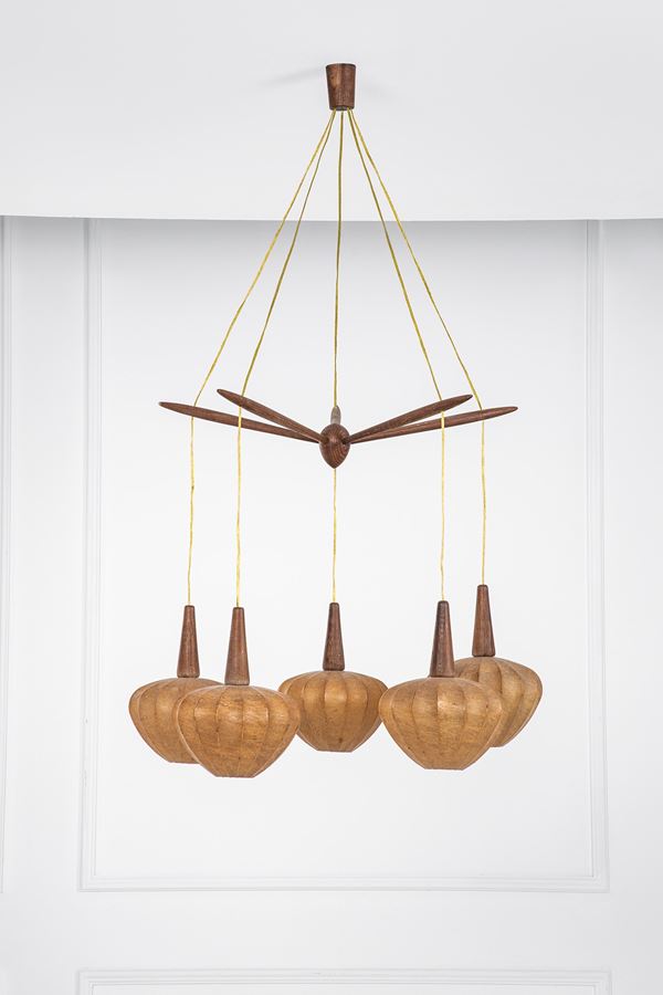 Lampadario in cocoon a cinque luci