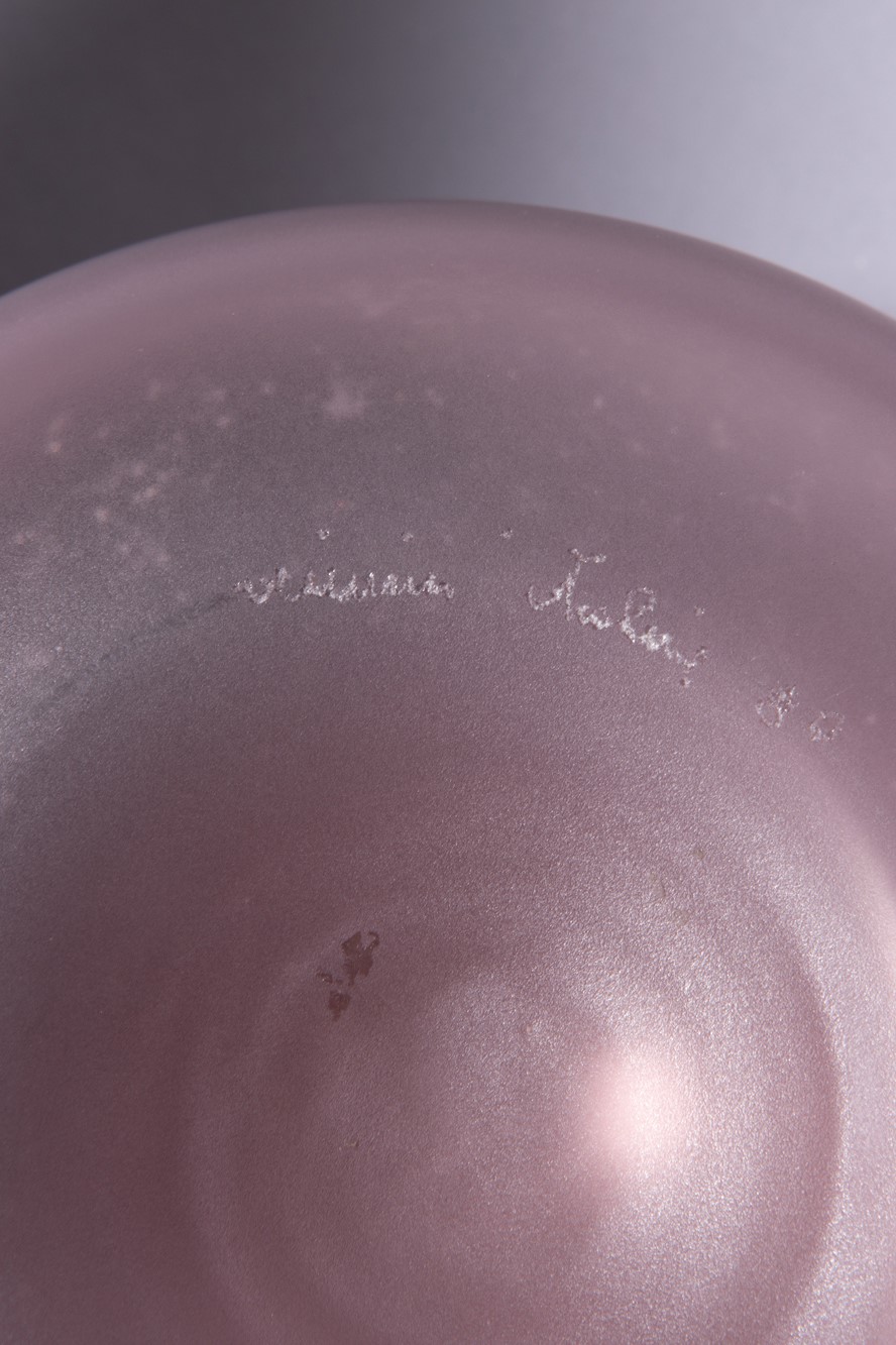 Venini - Vaso velato con tappo in vetro ametista