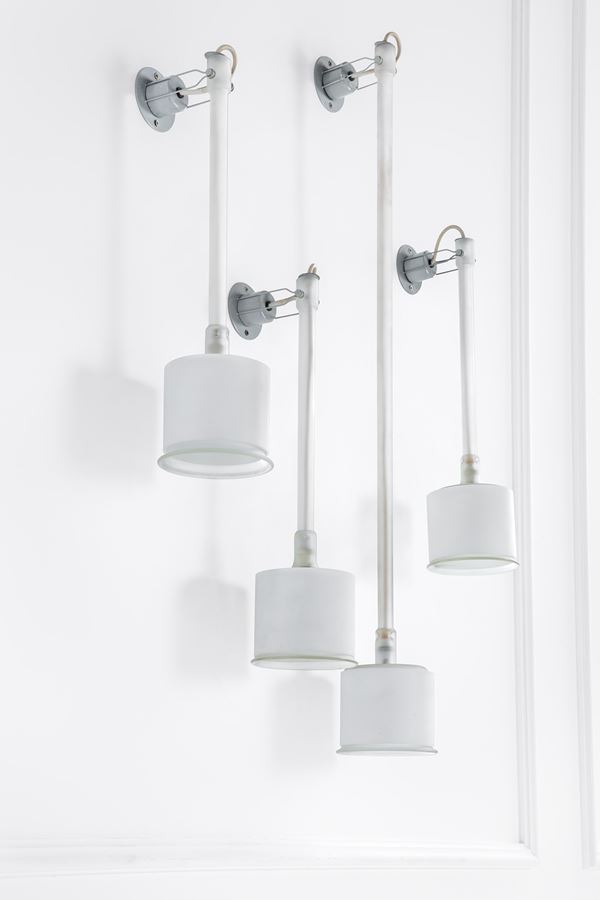 Piero Castiglioni,Roberto Menghi - Quattro lampade da parete o da soffitto mod. Canna Fiorita