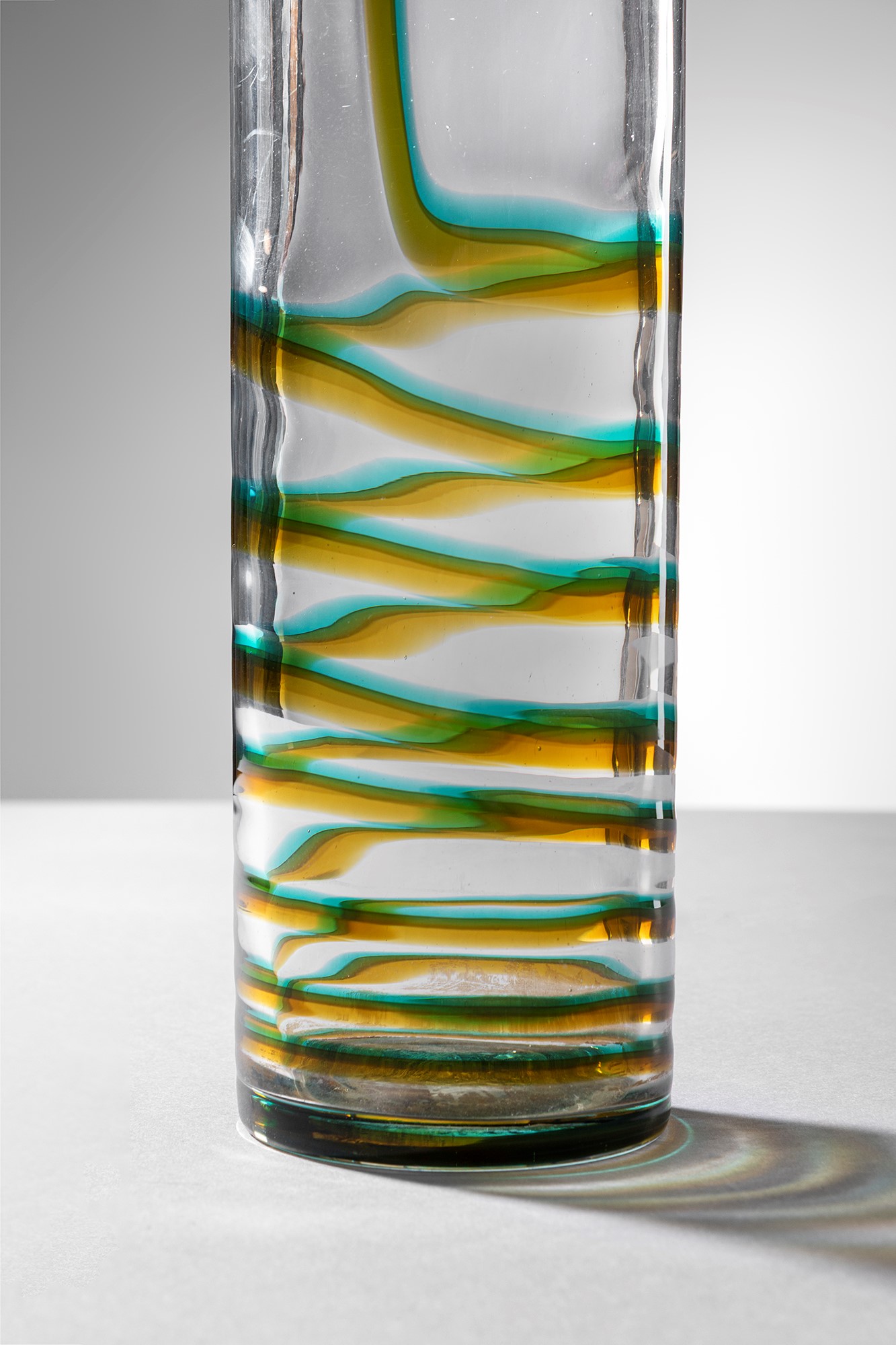 Venini - Vaso Bifilo in vetro soffiato a doppio filo disposto a spirale
