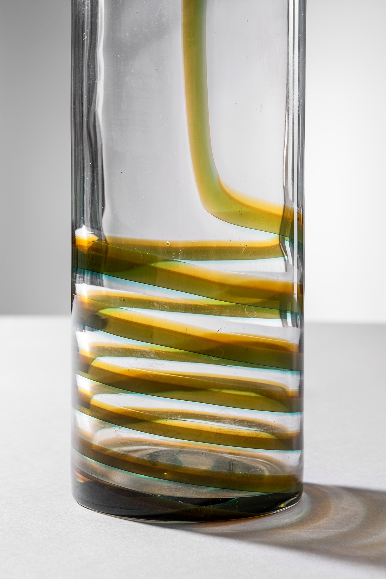 Venini - Vaso bifilo in vetro soffiato a doppio filo in spirale