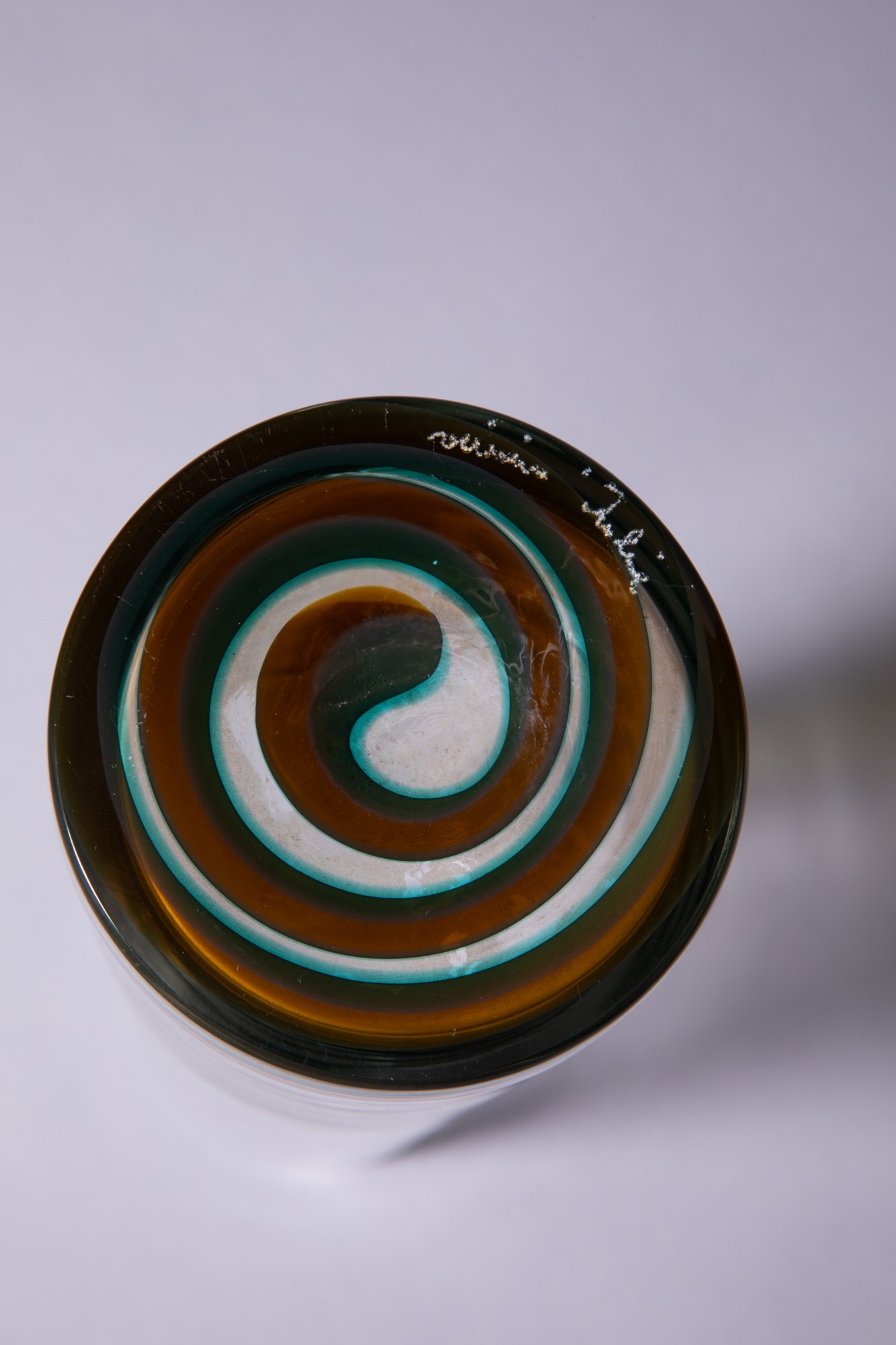 Venini - Vaso bifilo in vetro soffiato a doppio filo in spirale
