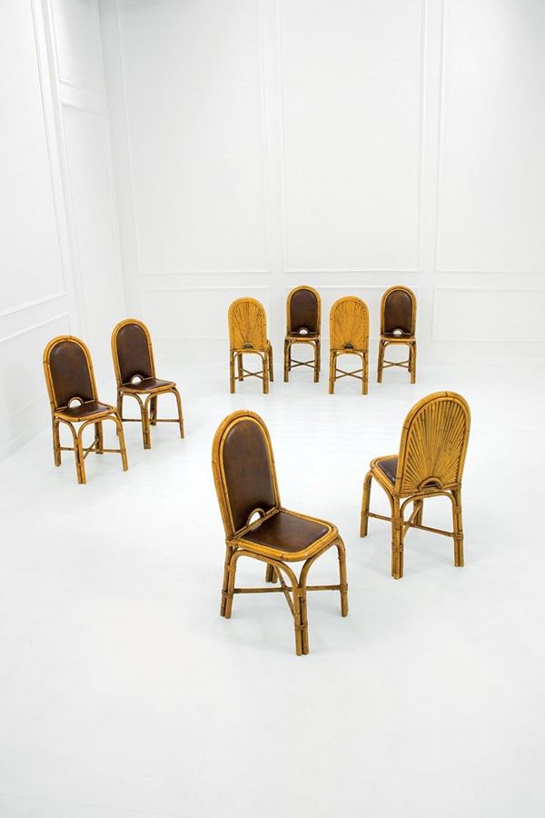 Gabriella Crespi : Otto sedie della collezione Ba  - Asta Design - Incanto Casa d'Aste e Galleria