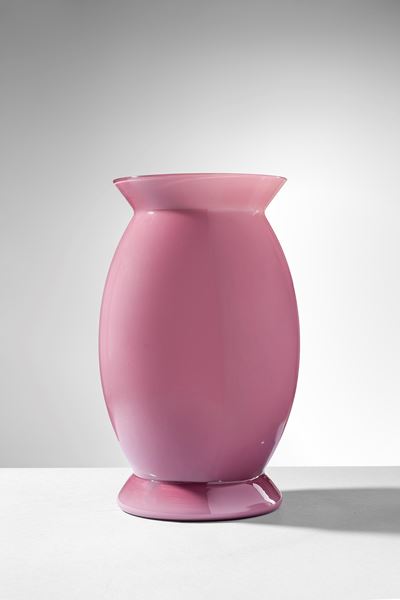 Vaso Idalion, vetro soffiato incamiciato ametista