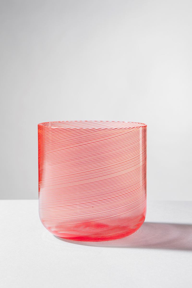 Carlo Scarpa - Vaso a mezza filigrana in vetro soffiato