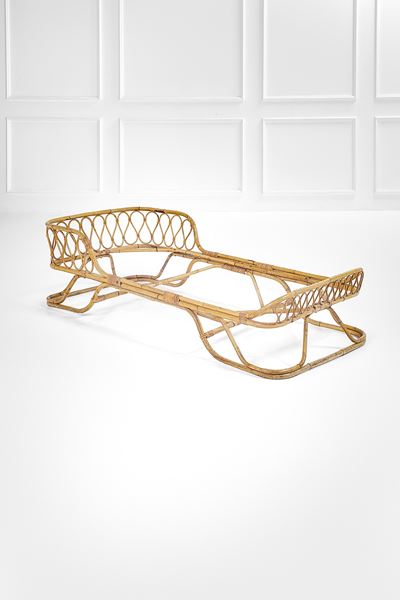 Daybed, bambù (canna d’India) e midollino, ca. 1970