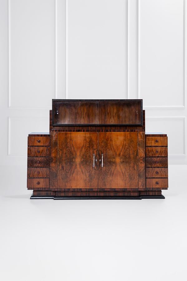 Gaetano Borsani (attr.) - Grande credenza con alzata