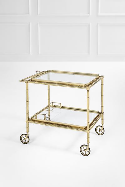 Carrello di servizio con vassoio e portabottiglie