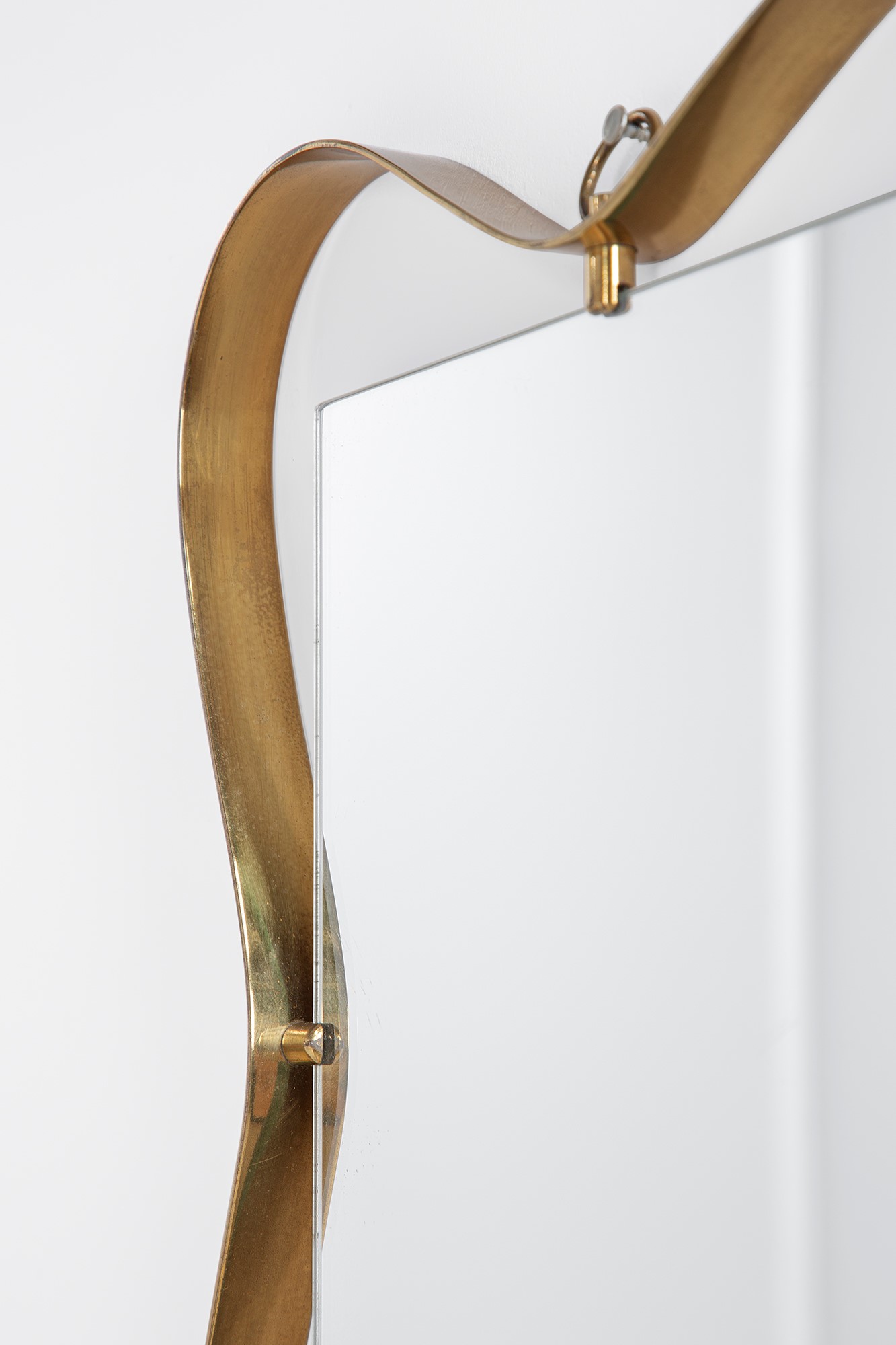 Fontana Arte - Specchiera in ottone lucido e vetro specchiato