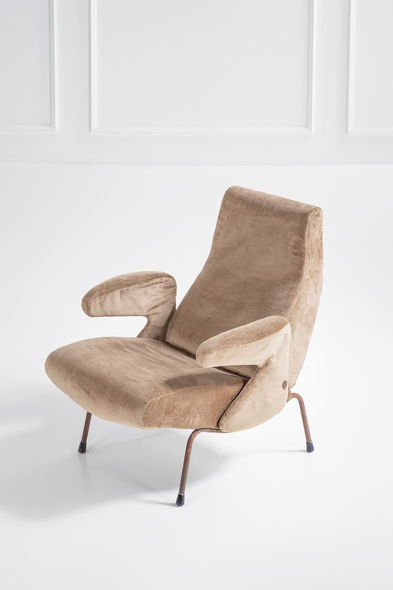 Erberto Carboni - Poltrona mod. Delfino (arredo di design), lega di alluminio, tubolare metallico...