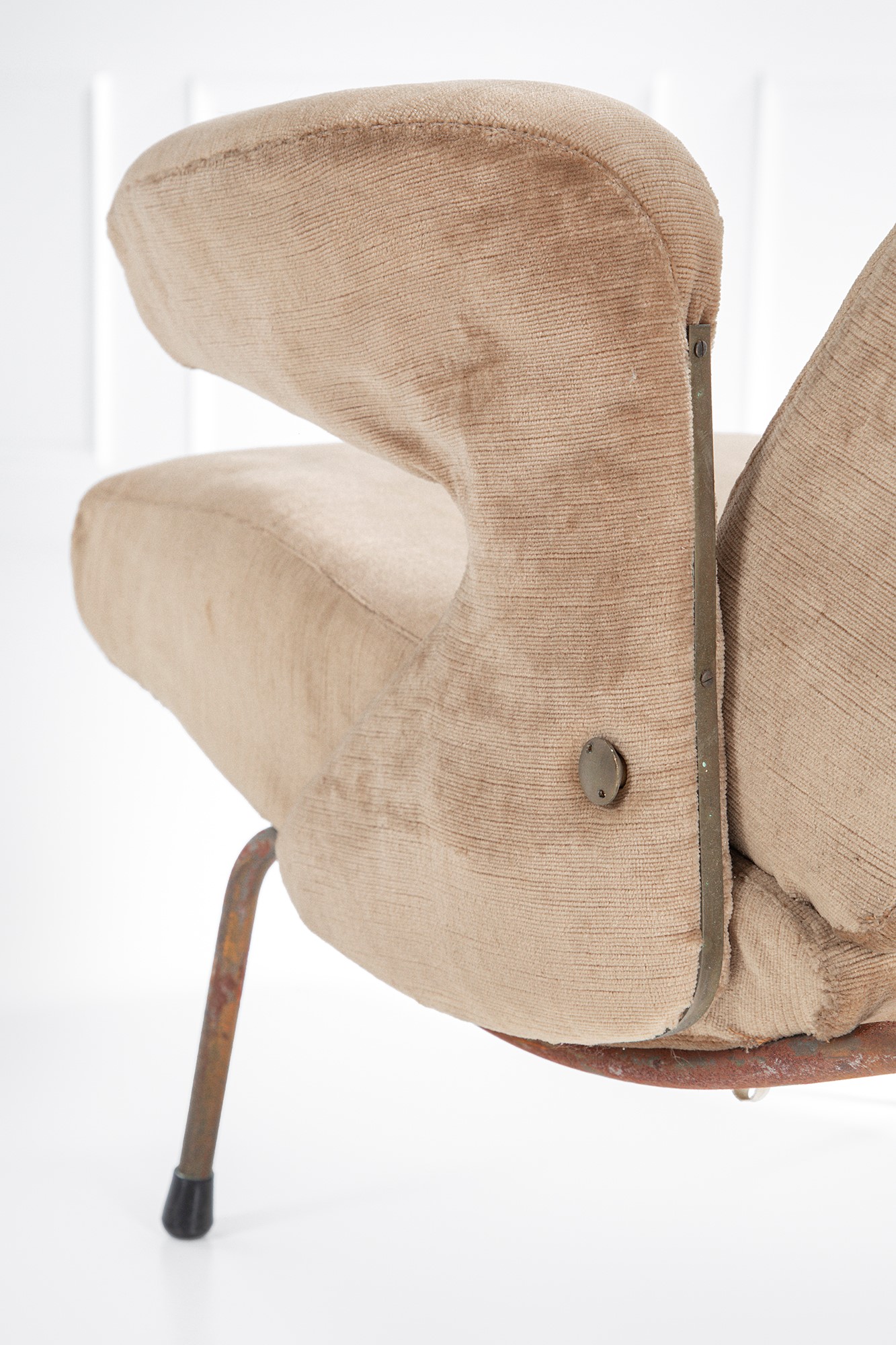 Erberto Carboni - Poltrona mod. Delfino (arredo di design), lega di alluminio, tubolare metallico...