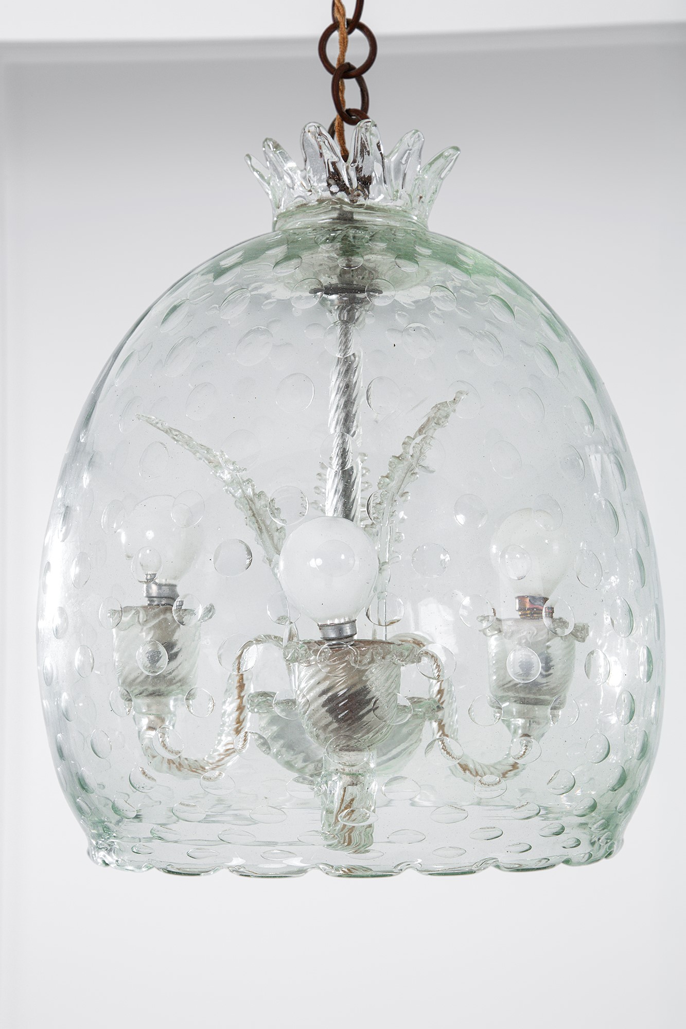 Barovier & Toso (attr.) - Lampada a sospensione in vetro e ottone (1940 ca.)