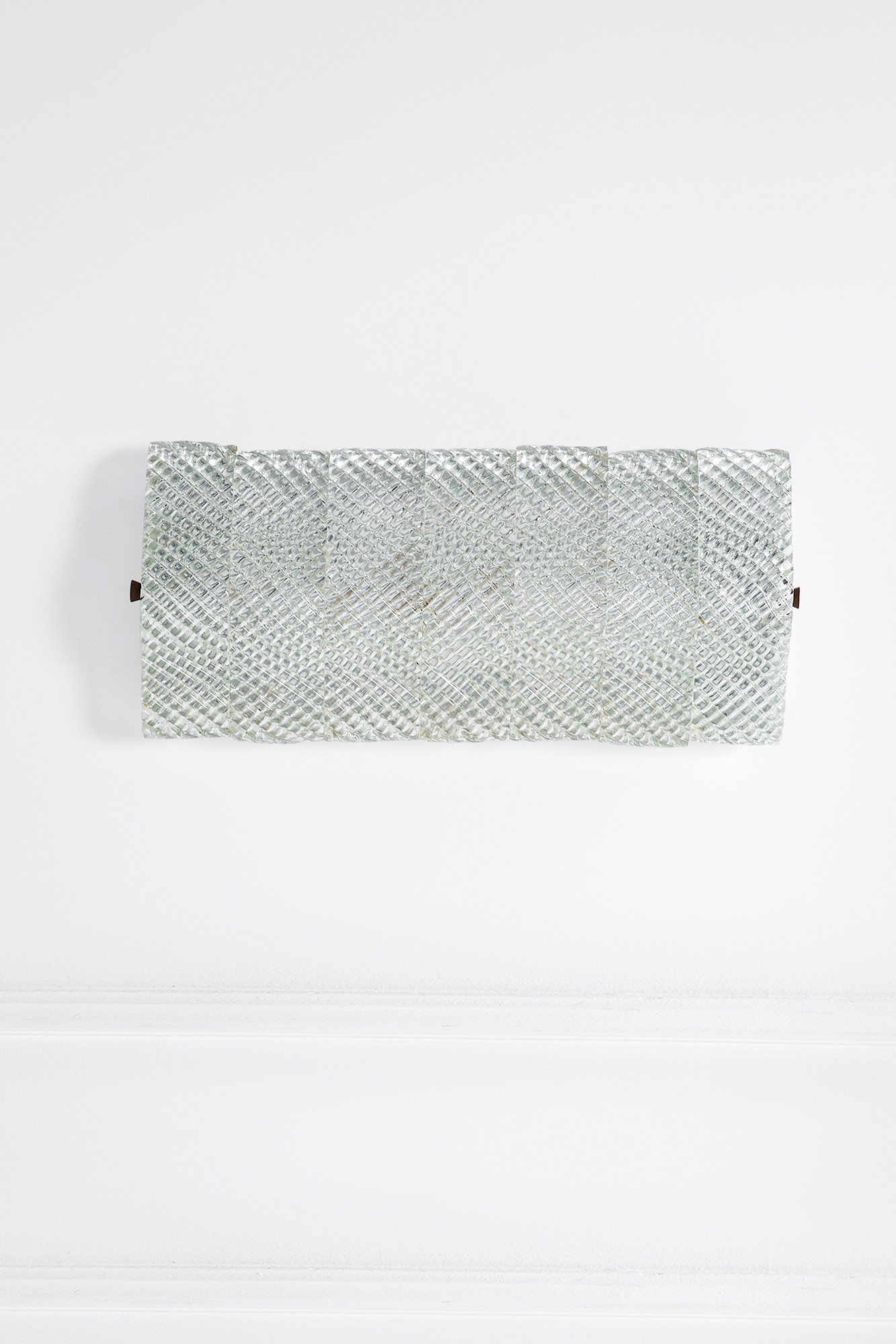 Venini - Lampada da plafone o da parete in vetro diamante e ottone
