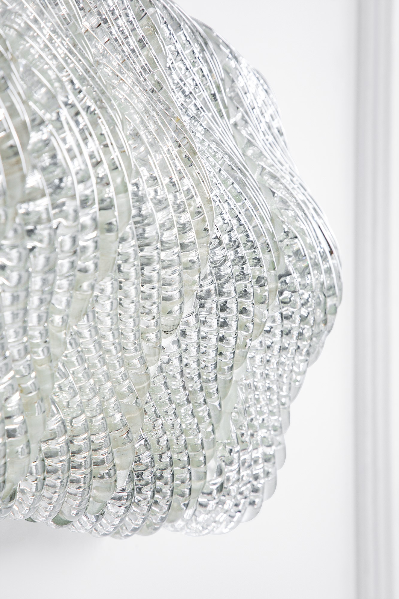 Venini - Lampada da plafone o da parete in vetro diamante e ottone