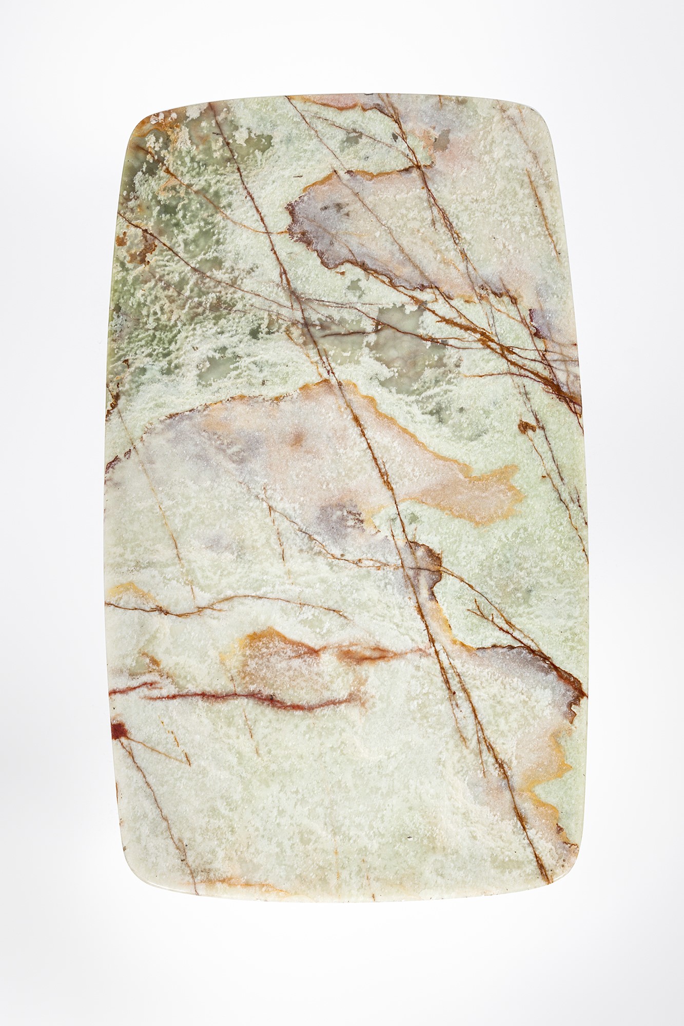 Guglielmo Ulrich, nel Gusto di - Tavolino in legno tinto sagomato, ottone e marmo (ca. 1950)