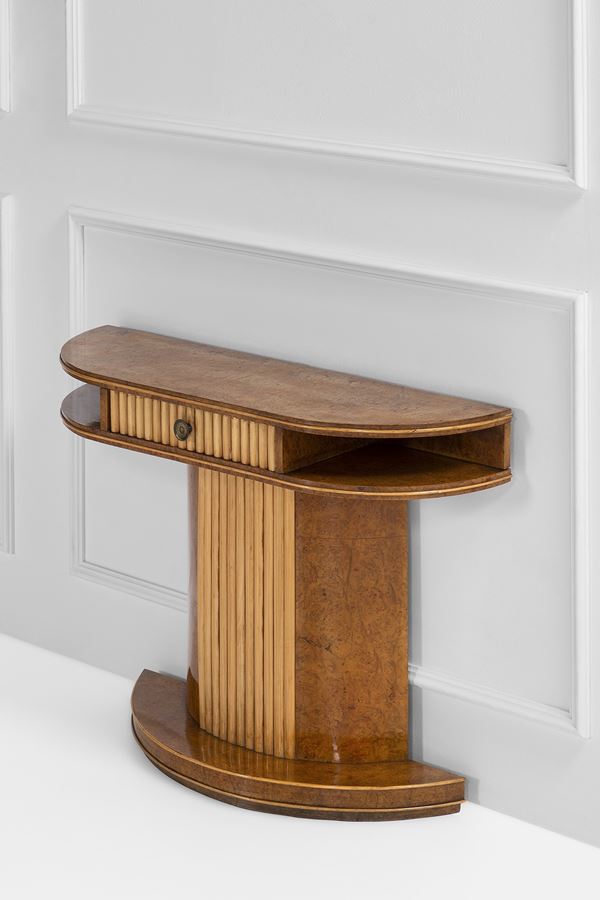Console a mezzaluna con cassetto