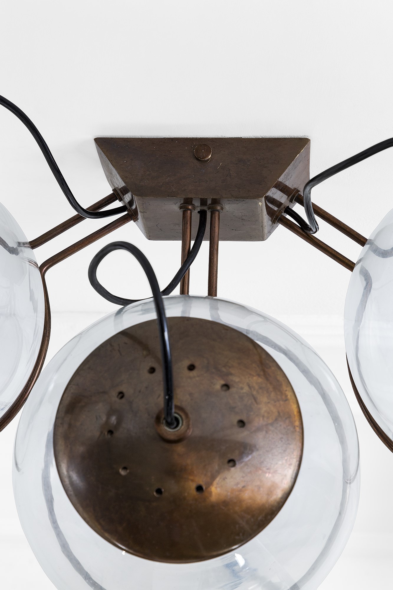 Candle - Due lampade da parete in ottone brunito e vetro trasparente