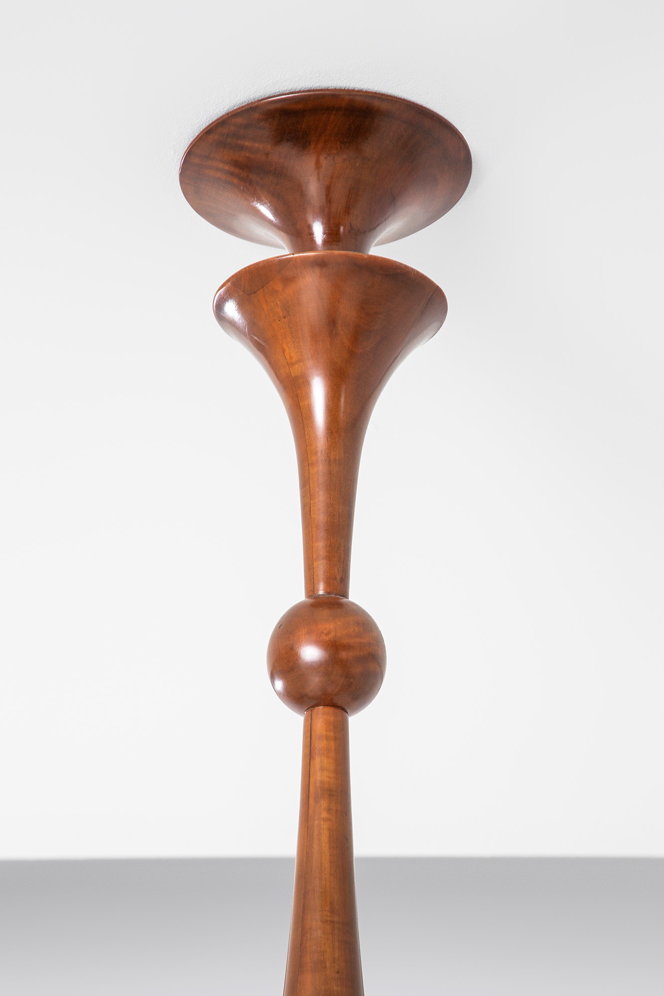 Lampadario in legno massello tornito, circa 1940