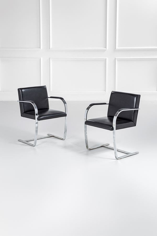 Ludwig Mies Van Der Rohe - Due poltrone mod. MR50 detto Brno