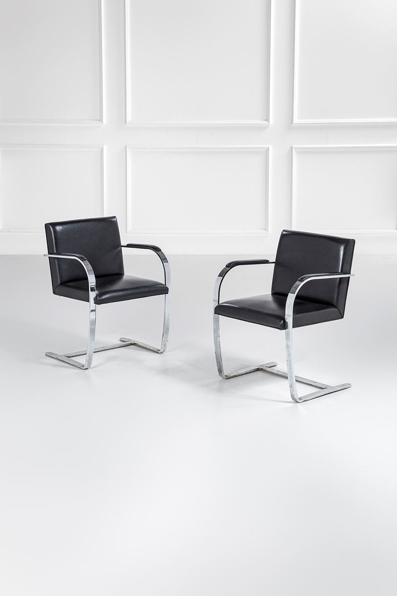 Ludwig Mies Van Der Rohe - Due poltrone mod. MR50 “Brno”