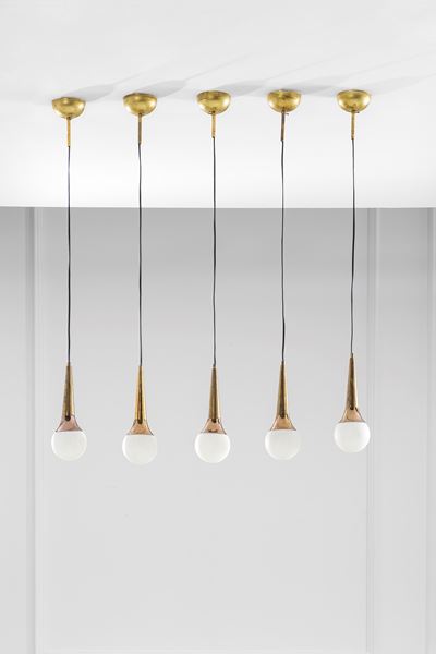 Cinque Lampade a Sospensione Mod. 1218