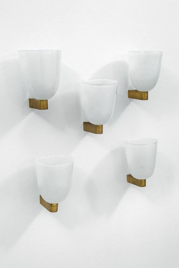 Seguso Vetri d'Arte : Cinque lampade da parete
Otto  - Asta Design - Incanto Casa d'Aste e Galleria