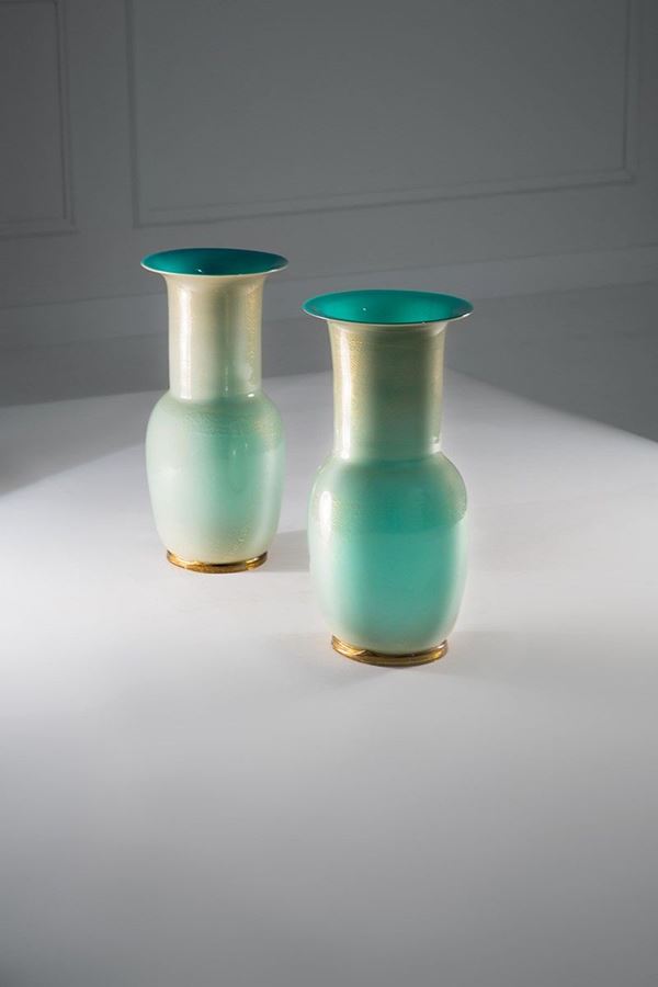 Tomaso Buzzi : Due vasi mod. 3314
Vetro Alba  - Asta Design - Incanto Casa d'Aste e Galleria