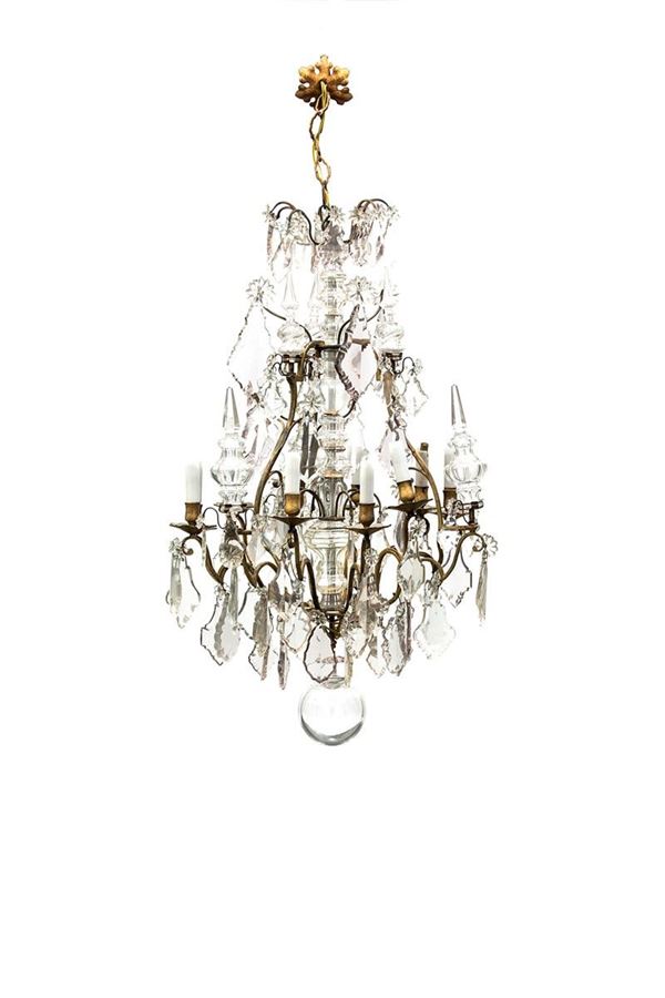 Lampadario a nove luci, fusto 