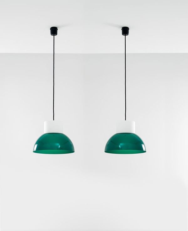 Gino Sarfatti : Due lampade a sospensione mod.  - Asta Design - Incanto Casa d'Aste e Galleria