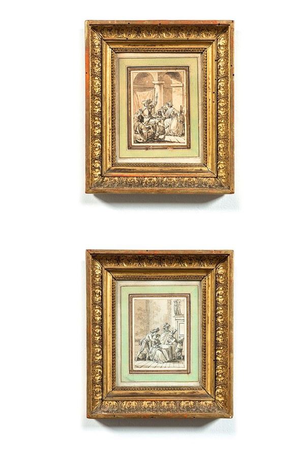 Simon Wagner : Due scene di genere all’olande  - Auction Antiquariato - Incanto Casa d'Aste e Galleria