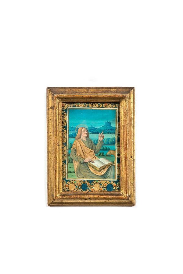 Jean Bourdichon : San Giovanni evangelista in Pa  - Auction Antiquariato - Incanto Casa d'Aste e Galleria