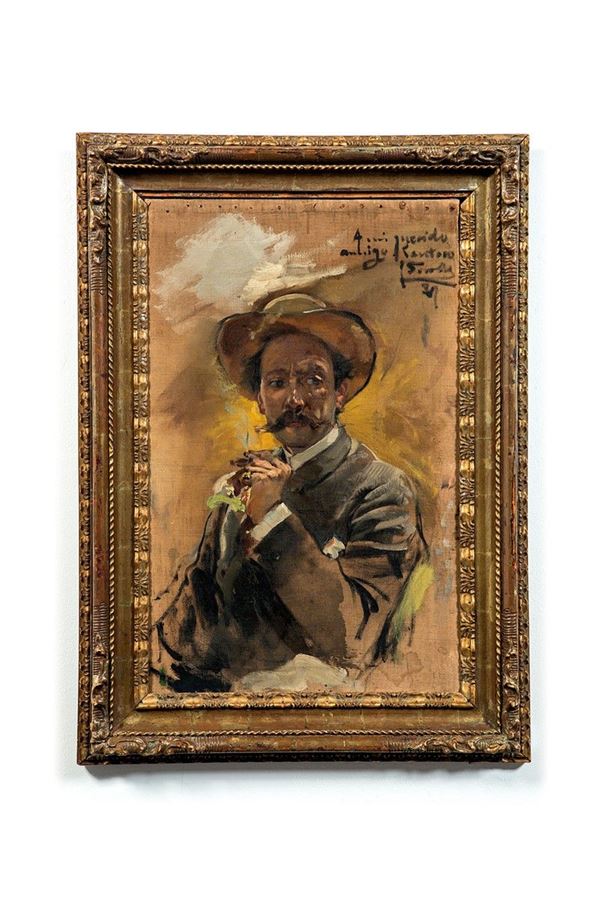 Joaquino Sorolla : Ritratto d&#39;uomo
Olio su tela
  - Asta Antiquariato - Incanto Casa d'Aste e Galleria