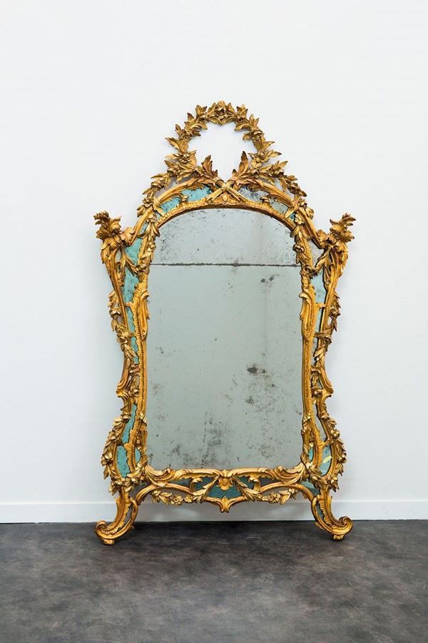 Specchiera con cornice in legn  - Auction Antiquariato - Incanto Casa d'Aste e Galleria