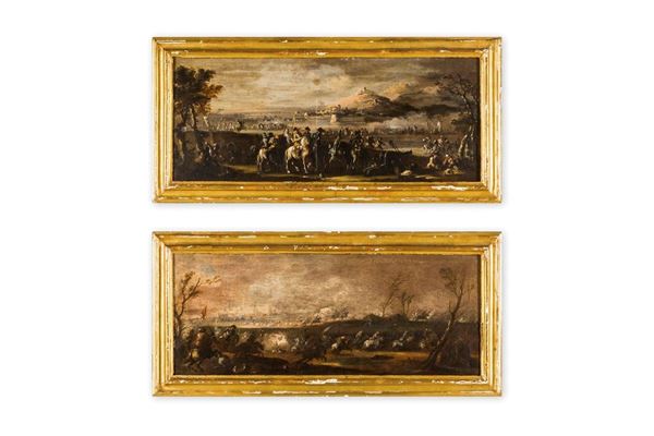 Giovanni Canti : Due battaglie
Olio su tela, u  - Asta Antiquariato - Incanto Casa d'Aste e Galleria