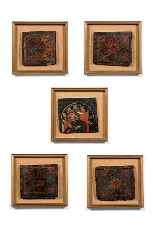 Cinque formelle da soffitto in  - Auction Antiquariato - Incanto Casa d'Aste e Galleria