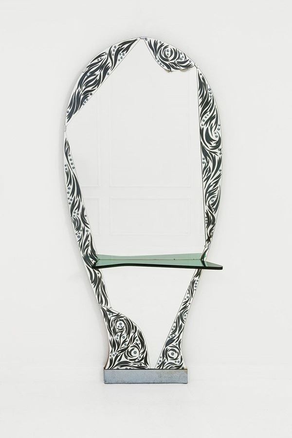 Cristal Art - Rara specchiera con mensola
S