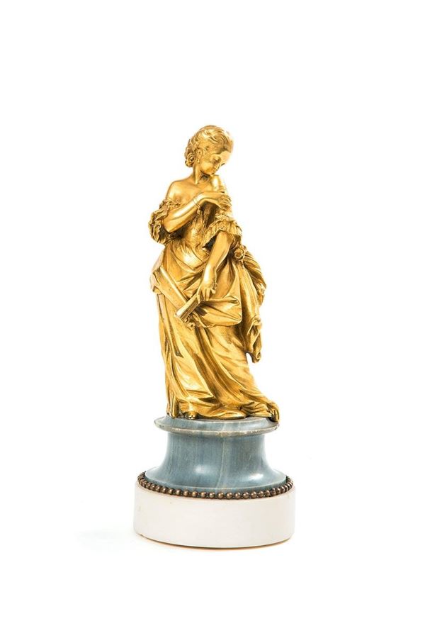 Scultura in bronzo dorato e ce  - Auction Antiquariato - Incanto Casa d'Aste e Galleria